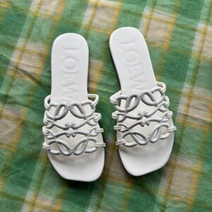 Loewe Leather Petal Anagram Slides